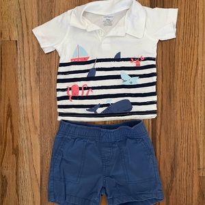 3/$15 | 2 piece outfit for baby l Short sleeve shirt and shorts set for boy